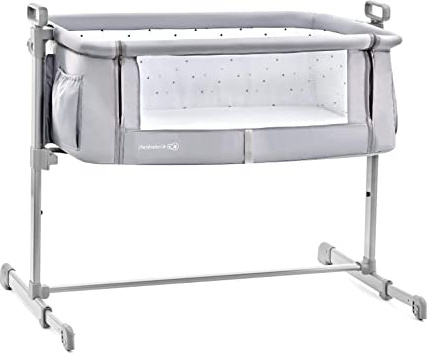 Kinderkraft Cuna Colecho 2 en 1 NESTE, Ajustable, Plegado Fácil, Gris
