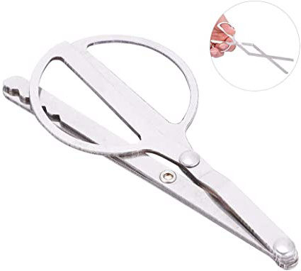 Alomejor Pinzas para leña Plegables para leña de Acero Inoxidable de Fuego Pinzas de Hierro Forjado Grabber para Estufa de Madera