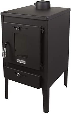 Estufa de leña Log quemador chimenea Mini 8 kW con tapa de acero y solapa
