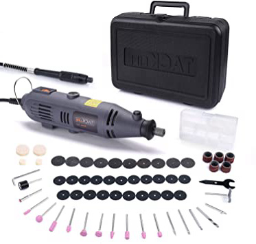 Herramienta Rotativa, TACKLIFE Amoladora Eléctrica 135W con 60 Accesorios, 10.000-32.000 rpm, Ideal para Grabar, Cortar, Pulir, Lijar, Taladrar, etc. RTD34AC