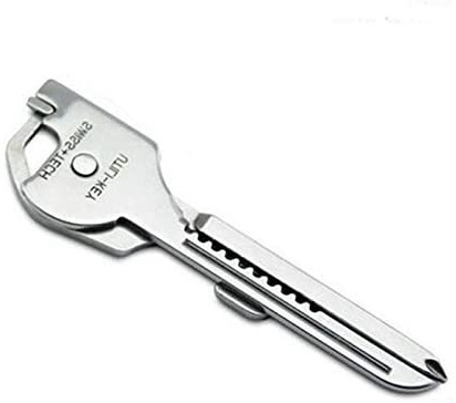 Multiherramienta con forma de llave, 6 en 1, multifunción y portátil, para ponerlo en tu llavero y llevar de camping o senderismo