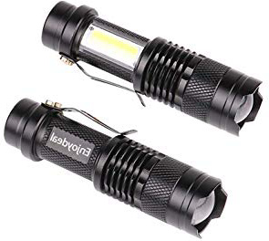 Mini linterna LED, 3800 lm, recargable por USB, 3 modos, ajustable, con zoom, luz de enfoque para camping, senderismo, ciclismo