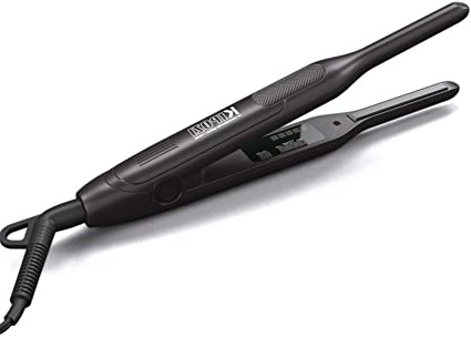KIPOZI Mini Plancha de Pelo Corto, 0.75cm Plancha Pequeña Para Hombres y Mujeres, Plancha de Pelo de Barba en Titanio Rizos y Cabello Liso del 2 en 1