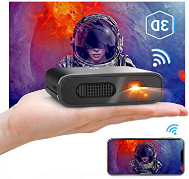 Artlii Mana, Mini Proyector Portátil WiFi 3D Móvil, Batería Recargable, DLP Proyector Móvil Pequeño, para Smartphone / iPhone / Android