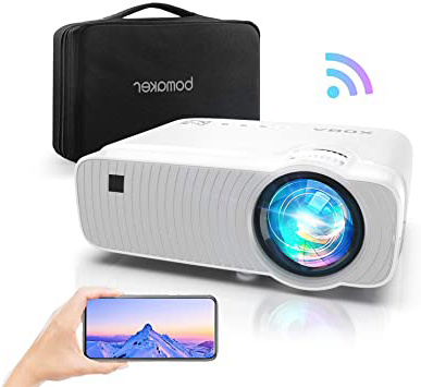Proyector WiFi, Proyector Portátil, 6000 Lúmenes, Soporta 1080p Full HD, Cine en Casa 300" Duplicar Pantalla para Android/iPhone Smartphone iPad,HDMI/USB/VGA/AV/SD GC357