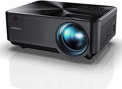 Proyector YABER Mini Portátil Proyector Cine en Casa 5500 Lúmenes Resolución Nativa 1280*720p, Vídeo Proyector con HiFi Altavoces Incorporados, Cubierta de Metal, Soporte HDMI/USB/VGA/AV (Negro)