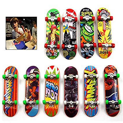 iwobi Finger Skateboards, 10pcs Mini diapasón, Patineta de Dedos Profesional Juegos de Deportes Niños