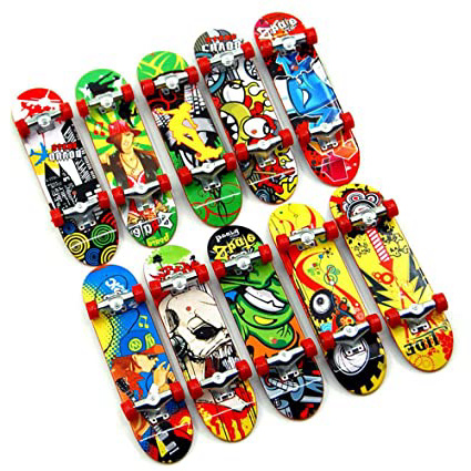 Topways® Fingerboard Finger Skateboards 6 Piezas, Mini diapasón, Detalles De Fiesta, Navidad, Cumpleaños, Halloween Regalos Niño Juguetes