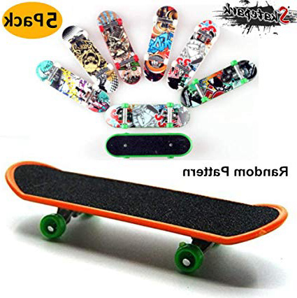 AumoToo Finger Skateboard, Pack de 5 minipastillas de Juguete Deck Truck Finger Board Skate Park Boy Kids Regalo de niños (Patrón Aleatorio)