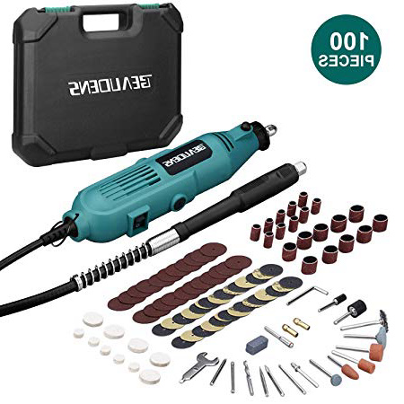 Mini Amoladora Eléctrica, BEAUDENS Herramienta Rotativa Amoladora Batería Multifunción, 100 Accesorios, 10000-32000rpm, 6 Velocidades, Estuche de transporte, Cortar/Pulir/lijar/Esculpir/grabar DIY