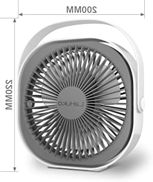 LaHuKo Ventilador USB Silencioso Ventiladores de Sobremesa Personal y Portátil Rotación Libre de 360 ° con 3 Velocidades Aire Frio para Oficina Hogar Coche (Blanco)