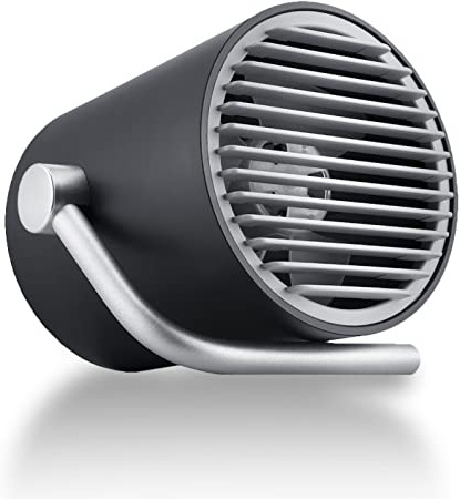 Fancii Ventilador USB Pequeño de Mesa para Personal Portátil de Escritorio con Aspas Gemelas Turbo, Tecnología Silenciosa de Circulación del Aire Ciclónico, Negro