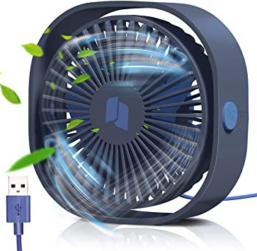 Ventilador USB, TedGem Mini Ventilador USB Silencioso, Personal Portátil Ventilador PC, para Oficina/Hogar/Viajar/Acampar, Alimentado por USB