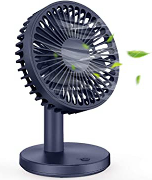 MOSOTECH Ventilador USB, 5 Inch Ventilador Mini de Mesa con 3 Modos de Velocidades, Mini Ventilador Potente y Silencioso para Escritorio Hogar Oficina - Azul