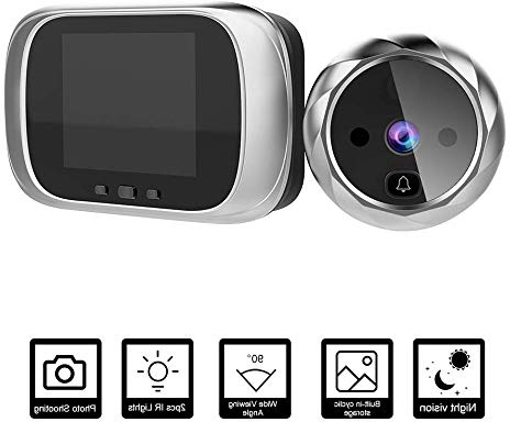 Extaum Digital Door Viewer Mirilla Puerta Cámara Timbre de la Puerta Pantalla LCD de 2.8 Pulgadas Visión Nocturna Toma de fotografías Monitoreo Digital de Puertas para Seguridad en el hogar