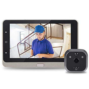 Bewinner - Visor Digital para Puerta (Pantalla OLED de 720p, visión Nocturna, detección de Movimiento, grabación de vídeo, cámara de Seguridad de 160°, Gran Angular)