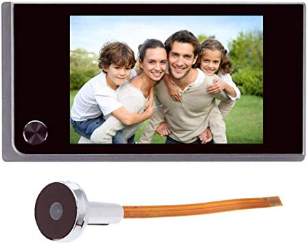 Timbre digital con pantalla LCD de 3,5 pulgadas y mirilla de 120 grados para puerta, con cámara infrarroja a color; funciona con 4 pilas AAA (no incluidas)
