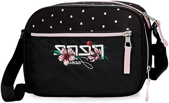 Pepe Jeans Armade - Bandolera con dos compartimentos, 23 cm, Negro