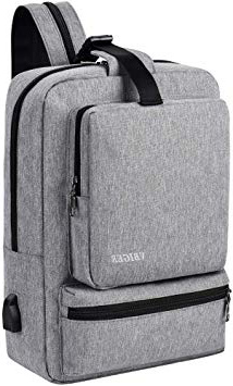 VBIGER Mochila Bandolera Hombre Bolso Cruzados Bolso Pecho Mochila Casual Hombre con Cable de Carga USB 13.4" Gris