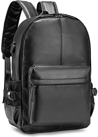 BAGZY Unisex Mochila Portatil Cuero