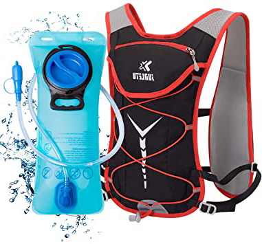 BTNEEU Mochila de Hidratación Ligero, Mochila con Bolsa de Agua 2L para Mujer Hombre, 6L Respirable Unisex Mochilas Trail Running para Correr, Senderismo, Ciclismo, Camping, Maratón