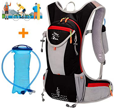 WLZP Mochila de hidratación con 2L Bolsa de Agua, Impermeable y Transpirable Vejiga de Agua Mochila el esquí, Funcionamiento, Senderismo, Ciclismo