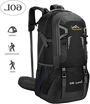 Bioasis 60L Mochila de Senderismo con Cubierta de Caminata Daypack de Gran Capacidad para Viaje Deporte Montañismo Trekking Camping al Aire Libre