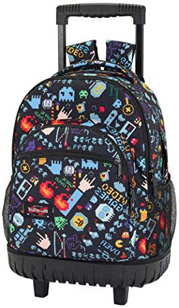 Safta Mochila Escolar Grande Con Ruedas Blackfit8 "Bit" Oficial 320x140x460mm