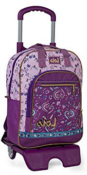 Lois - Mochila Portaflautas Estuche Grande Neceser Saco Bolsa Mochilas con Ruedas Maletín Portátil Infantil Escolar Niña Acolchada y Estampada 130201