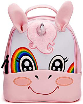 Rufun Mochila Escolar para Niños Material de Buceo de Forma 3D Bordado Diseño Animal (Unicornio)