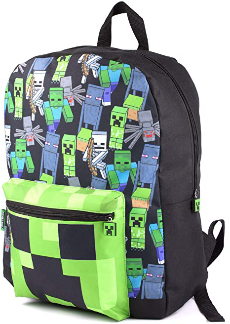 Minecraft All Over Print Kids Mochila negra Mochila escolar para niños