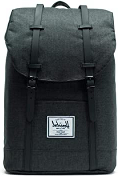 Mochila Herschel Retreat - 19.5 Litre Negro Crosshatch-Negro Rubber (Default, Negro)