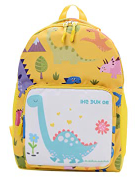 Mochila Infantil para niños con Dinosaurios, para guardería, Libros Escolares, Mochila de Viaje para niños y niñas Amarillo Amarillo Medium