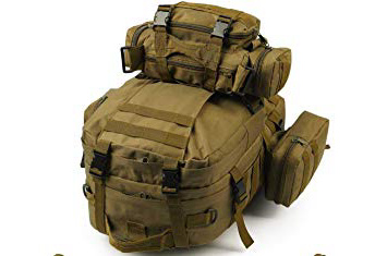 50L Molle Táctico 3 Day Asalto Militar Mochila/Armada Mochila/Acampada Bolso - Tostado, 50 Litre