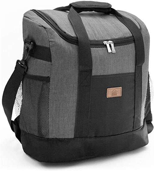 Decocasa Mochila Térmica Porta Alimentos, Bolsa Isotérmica Grande Para Almuerzo Comida Bebidas, 25 Litros, Gris, 25L