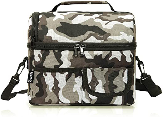 PuTwo Térmica Porta Alimentos 8L Hermética Bolsa Térmica Plegable Bolso Nevera Térmica Tela Bolsas Térmicas para Llevar Comida Nevera Almuerzo para Adulto Niños Trabajo Playa Viaje -Camuflaje Gris