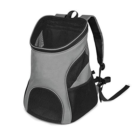 BIGWING Style-Mochila de Mascota Viajar con Perro Salir con Abertura Gris 32x28x44CM