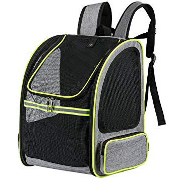 FREESOO Portador de Viaje Mochila Bolsa de Transporte para Mascotas Perros Gatos Malla Completa Transpirable Transportín Jaula Capazos Transportadoras Plegable Viaje Coche Portátil, Negro