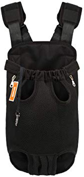 NICREW Mochila del Perro, Bolso para Perros y Gatos, Adjustable Bolsa Delantera Pet Front Cat Dog Carrier Backpack, Viaje Bolsa de Transporte de Mascotas para Viajar/Senderismo/Camping-L-Negro
