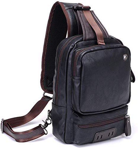 HASAGEI Bandolera Hombre Mochila Hombre Bolso Hombre Mochilas Cruzadas Regalos Originales para Hombre Negro