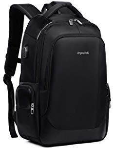 Xnuoyo Mochilas Portatil 15.6 Pulgadas, Resistente al Agua Mochila con Puerto de USB para Ordenador, Multifuncional Mochila de Gran Capacidad para Hombre Mujer Oficina Trabajo Diario Negocio (Negro)