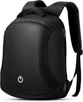 HOMIEE Mochila Antirrobo Impermeable,Mochila de Negocios de 15.6 Pulgadas Impermeable con Carga USB Bolsa de Viaje,Mochila para Portátil, Negro