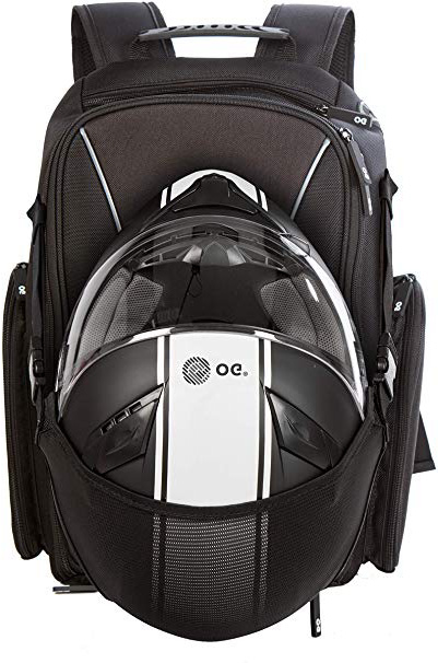 OG Online&Go Mochila Moto GO Negra Impermeable 20L-30L, Correa Casco Moto, Bolsa Porta-Cascos, Ciclismo, Hombre, Portátil, Reflectante