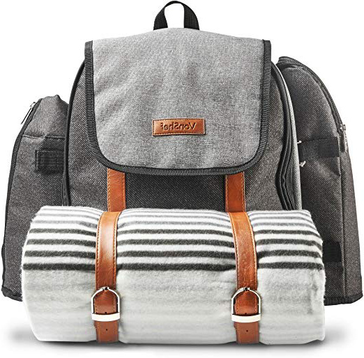 VonShef Mochila con Mantel de Picnic para 4 Personas