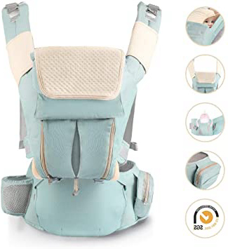 Mochila Portabebés Ergonómica Portabebe a 30 kg Ajustable Multiposición Respiraderos y respaldos ajustables Algodón Ligero y Transpirable Cómodo para Niños Pequeños Recién Nacidos 0 a 36 Meses