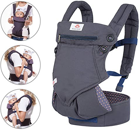 NEWSTYLE Mochila Portabebés Ergonómico,Marsupios Transpirable y Ligero Portabebés Multifuncional Reposacabezas Ajustable para Recién Nacidos y Niños Pequeños de 0 a 3 años (3,5 a 20 kg)