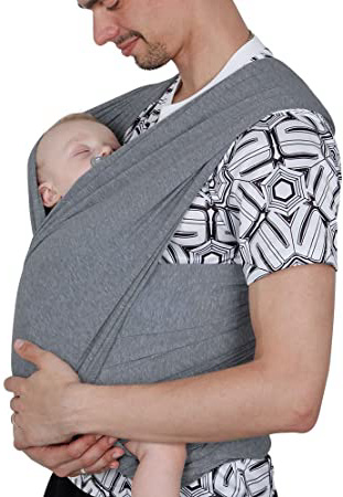Lictin Fular Portabebés Elástico Gris Portador de Bebé ;Pañuelo de algodón;Unisex;Para padres