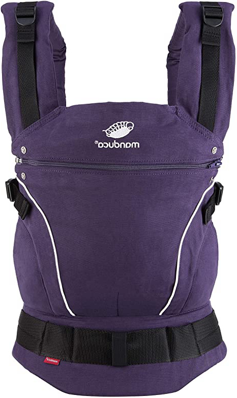 manduca First Baby Carrier > PureCotton < Mochila Portabebe Ergonomica, Algodón Orgánico, Extensión de Espalda Patentada, para Recién Nacidos y Bebés de 3,5 a 20 kg (PureCotton, Purple (purpúreo))