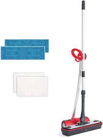 Polti Moppy Limpiador de suelos con vapor sin cables para todo tipo de suelos y superficies verticales lavables, 1500 W, Rojo