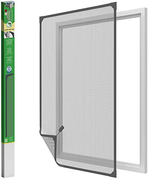 easy life Mosquitera para ventanas con cuadro magnético en PVC fácil de instalar - Sin necesidad de perforar y acortable individualmente, Color:Antracita, Talla:100 x 120 cm